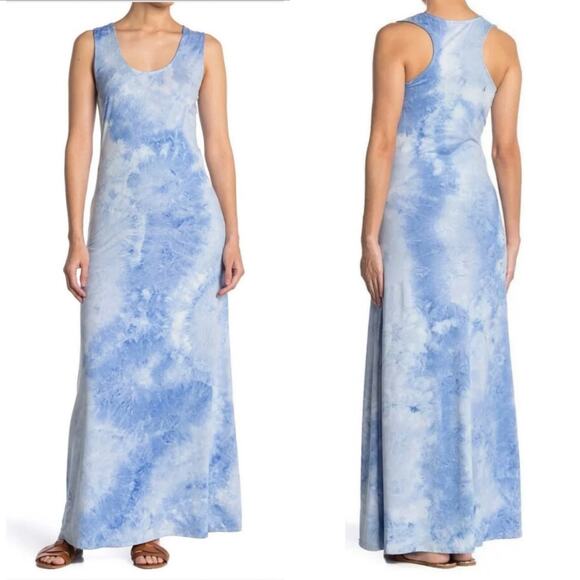 West Kei Blue Tie Dye Tank Maxi Dress Small - Picture 1 of 14